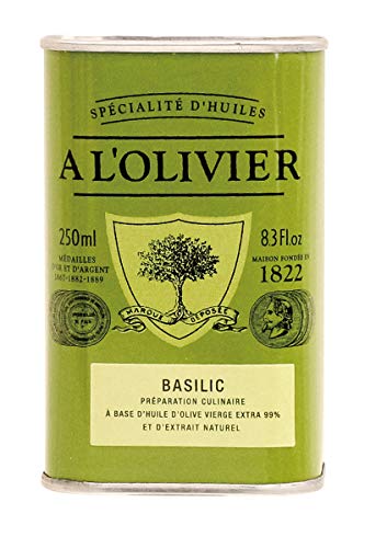Olivenöl mit natürlichem Basilikumgeschmack, a l'Olivier von a l'Olivier