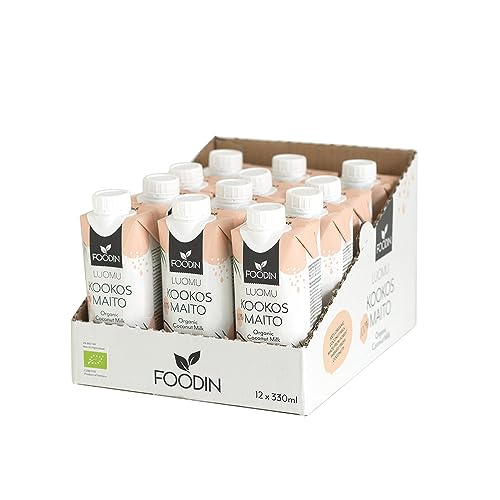 Foodin Bio Kokosmilch 12er pack, 100% Natürlich und Vegan, 12 x 330 ml von FOODIN