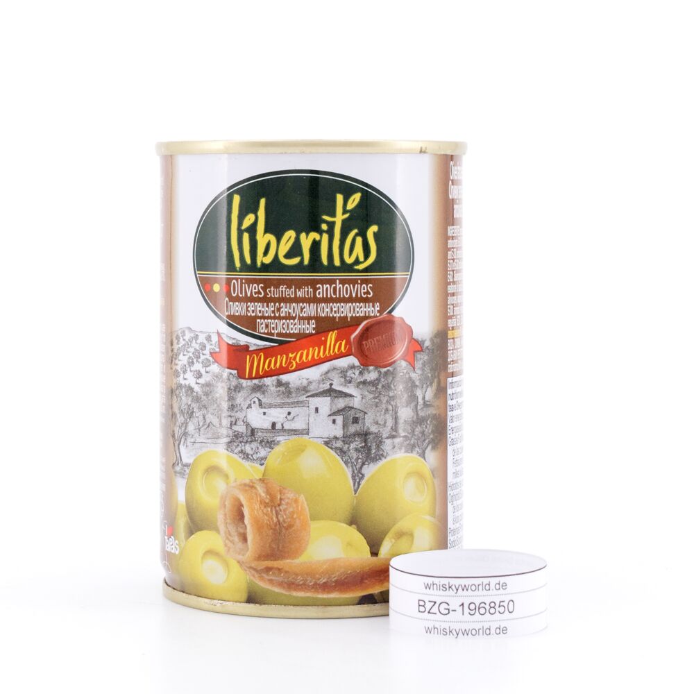Liberitas Grüne Oliven gefüllt mit Anchovis 280g 100 g