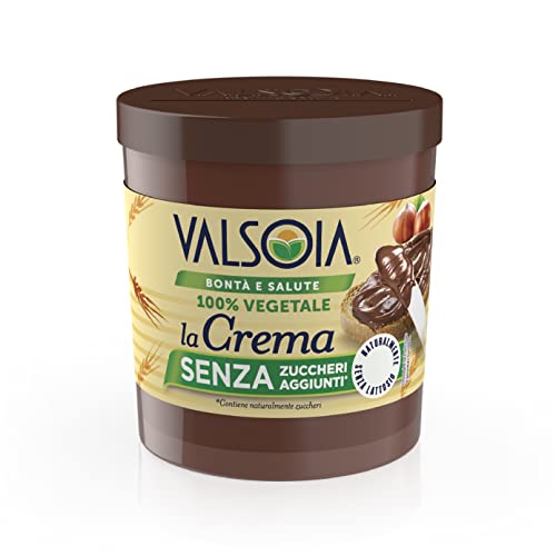 Valsoia La Crema - die vegane Aufstrichcreme mit Haselnüssen, Kakao und Soja - Schokocreme ohne Zuckersatz - 200 g