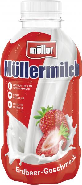 Müller Müllermilch Erdbeer-Geschmack (Einweg) von Müller