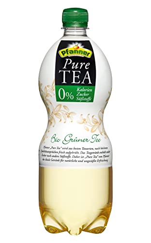 Pfanner Pure Tea Grüner Tee – Direkt aufgebrühter BIO Grüntee – Zuckerfrei, zero und natürlich ohne Süßstoff (1 x 1 l) von Pfanner
