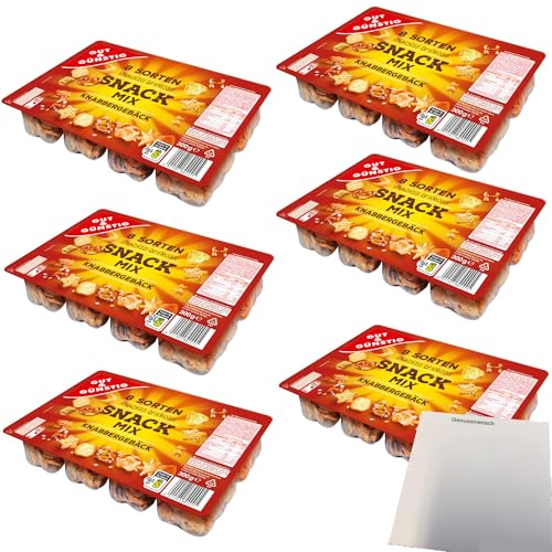 Gut&Günstig Snack Mix knusprige Knabbervielfalt 6er Pack (6x300g Packung) + usy Block von usy
