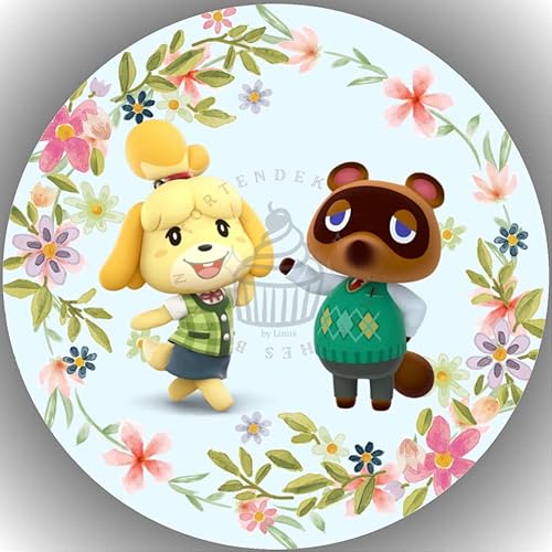 Fondant Tortenbild, Zuckerbild Essbares Foto für Torten, Tortenaufleger Ø 20cm - Animal Crossing Nr. 1 von Ich