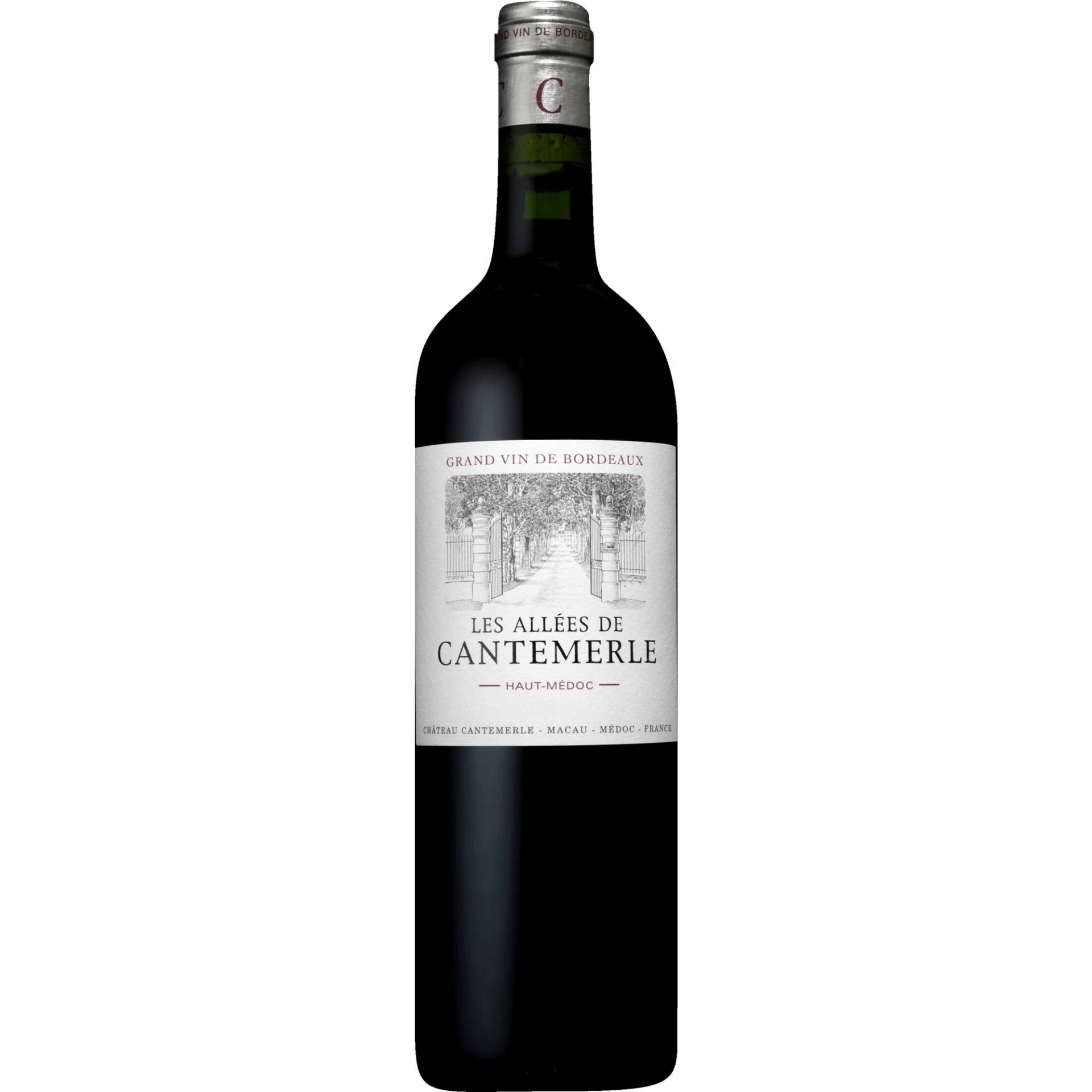 Les Allées de Cantemerle, Haut-Médoc AOP, 0,375 L, Bordeaux, 2012, Rotwein von Château Cantemerle, 33460 Macau - France