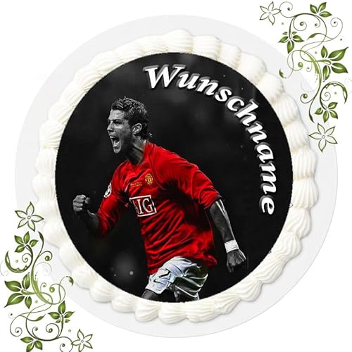 Fussball + Wunschname Tortenaufleger Tortenbild Geburtstag Fondant Ø 20cm RonaldoFussball Nr. 41 von "