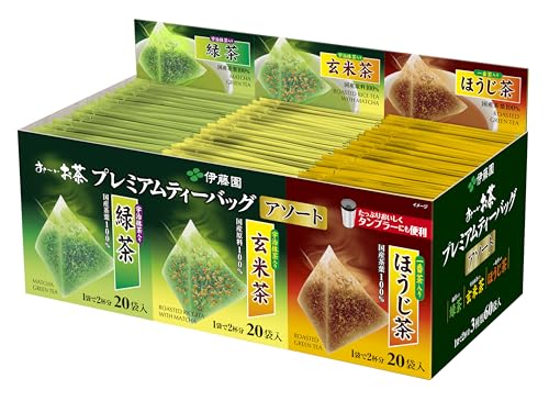 Itoen - Premium Tea Bag Set 60 packs : Ryokucha (Sencha Green tea), Houjicha, Genmaicha per 20 bags von プレミアムティーバッグ