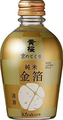 KIZAKURA Sake, Gold, 14 Prozent vol, Kyo no Tokuri Junmai Gold - 1 x 180 ml von 黄桜