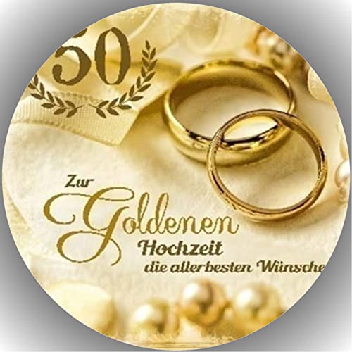 Premium Esspapier Tortenaufleger Tortenbild Goldene Hochzeit T8 von Zeelec