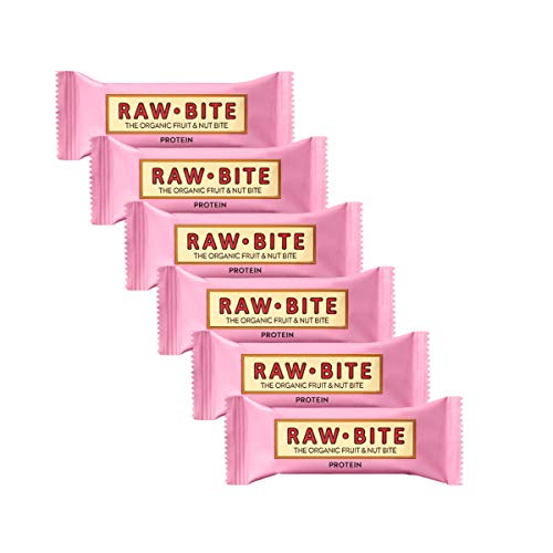 Raw Bite - Protein Riegel - Frucht-Nussriegel mit Reis- und Erbsenproteine, Größe:6 x 50 g von アリサン