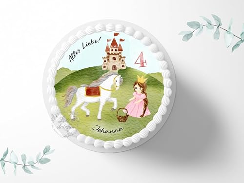 Tortenaufleger Prinzessin personalisierbar zum Geburtstag, ⌀20cm Zuckerbild, Foto für Torten, Fondant 3034G von "