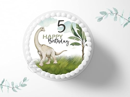 Tortenaufleger personalisierbar Dinosaurier zum Geburtstag, ⌀20cm Zuckerbild, Foto für Torten, Fondant 3001G von "