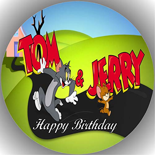 Premium Esspapier Oblate Tortenbild, Essbares Foto für Torten, Tortenaufleger Ø 20cm Tom & Jerry T4 von 00