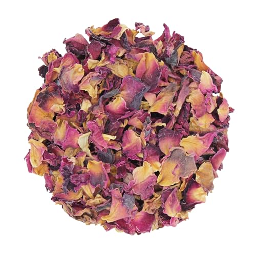 1000Kräuter Rosenblüten rot Rosenblütenblätter Essblüten Teeblüten Rosenblütentee Dekoblüten Hochzeit essbare Blüten (100g) von 1000Kräuter