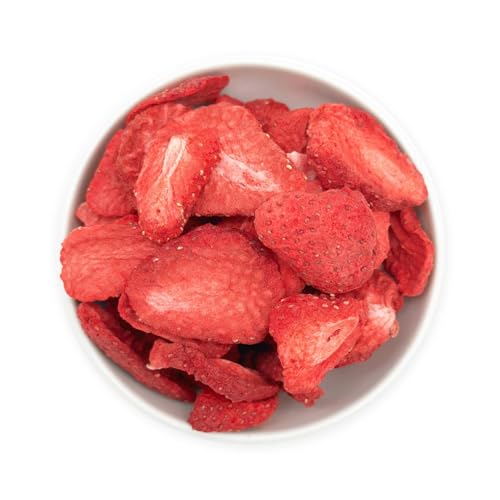 1001 Frucht - Gefriergetrocknete Erdbeerscheiben,50g, Ungesüßt und ohne Zuckerzusatz, Erdbeeren Gefriergetrocknet und Aromatische Früchte ohne Zusatzstoffe von 1001 Frucht