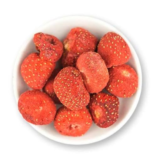 1001 Frucht gefriergetrocknete Erdbeeren 100 g I Trockenfrüchte für Müslimischung I getrocknete Erdbeeren mit hohem Vitamin C- Gehalt I ganze Früchte I gefriergetrocknete Früchte Made in Germany I von 1001 Frucht