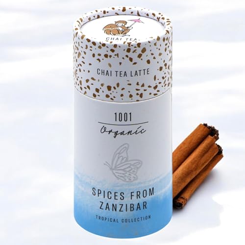 1001 Organic Chai Tee Latte 40 g - Chai-Latte Gewürzmischung aus Sansibar - Chaigewürz mit Kurkuma, Ingwer, Zimt - Gewürz für Tee, Kaffee, Smoothies, Backwaren von 1001 Organic