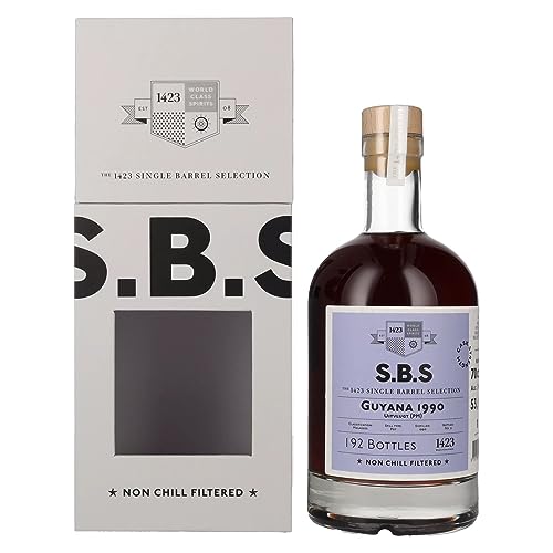 1423 World Class Spirits S.B.S GUYANA Rum Single Barrel Selection 1990 53,1% Volume 0,7l in Geschenkbox Rum von 1423 World Class Spirits