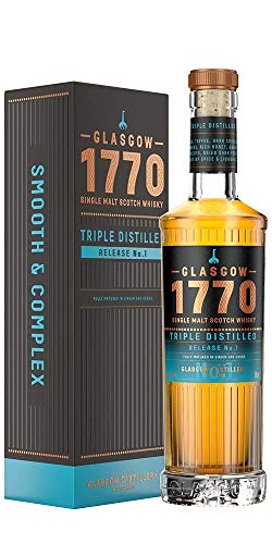 1770 Glasgow Single Malt Scotch Whisky - Triple Distilled | 1x0.5L | Schottland | Dreifach destilliert - leichter Körper | Süß-würzig von 1770 Glasgow