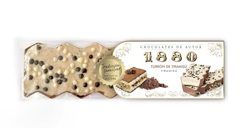 1880, Turrón Autoren-Schokolade Tiramisu, cremige Textur, edle Zutaten, authentischer Geschmack, traditionelles Rezept, typische Weihnachtssüßigkeit, der teuerste Turrón der Welt, 200 g von 1880