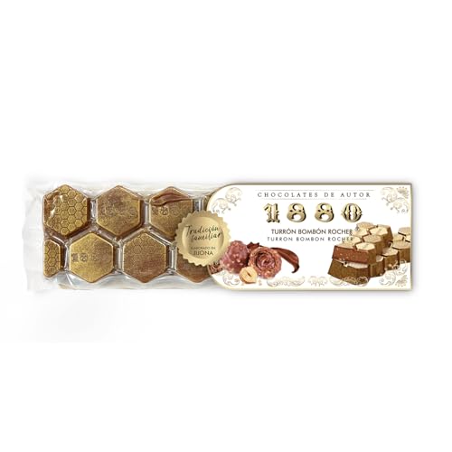 1880 - Turrón Bombon Rocher 300g, cremige Textur, Spitzenqualität, edle Zutaten, authentischer Geschmack, Haselnusscreme, essbares Gold, der teuerste Turrón der Welt von 1880