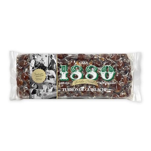 1880 - Turrón aus Mandelkaramell in Rilsan-Verpackung 300g, Tafel mit erlesenen Mandeln, cremige Textur, Spitzenqualität, klassischer Turrón, handgemacht, traditionelles Rezept von 1880