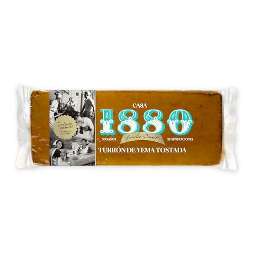 1880 - Turrón aus geröstetem Eigelb in Rilsan-Verpackung, 300g, Tafel mit erlesenen Mandeln und Honig, cremige Konsistenz, klassischer Turrón, handgefertigt, traditionelle Rezeptur von 1880