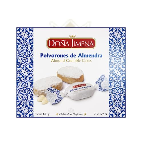 DOÑA JIMENA – Mandel-Polvorones, höchste Qualität, typisches Weihnachtssüßgebäck, handwerklich hergestelltes Rezept, 430 g von Doña Jimena