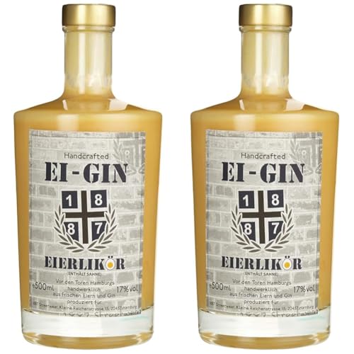 1887 Streetwear Handcrafted Ei-Gin, Eierlikör Liköre (1 x 0.5 l) (Packung mit 2) von 1887 Streetwear