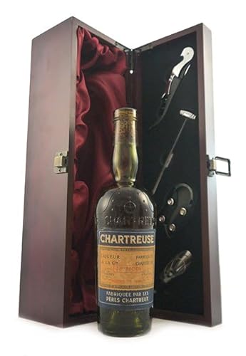 -1964 Bottling Grande Chartreuse Yellow L Garnier 75% Proof 12 Fl ozs Voiron in einer mit Seide ausgestatetten Geschenkbox, 1 x 700ml von -1964 Grande Chartreuse