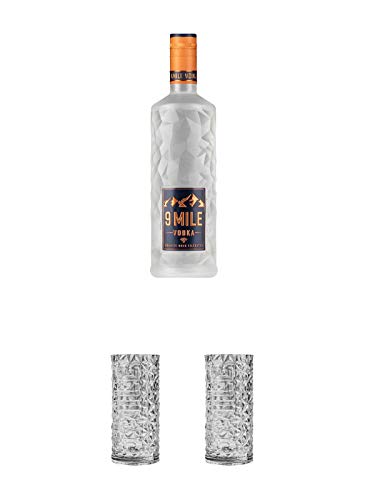 9 Mile Vodka Deutschland 0,7 Liter + 9 Mile HIGHBALL Vodka Glas 1 Stück + 9 Mile HIGHBALL Vodka Glas 1 Stück von 1a Schiefer