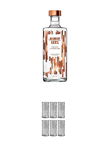 Absolut Elyx Vodka 0,70 Liter + 9 Mile Highball Vodka Glas 6 Stück von 1a Schiefer