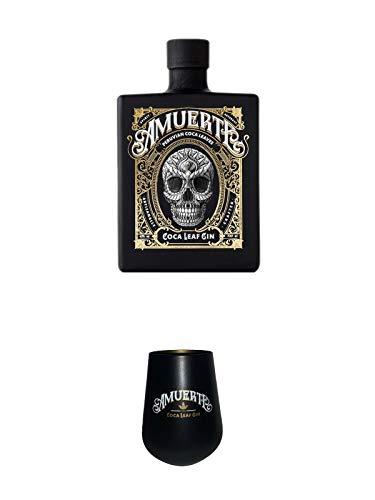 Amuerte Coca Leaf Gin 0,7 Liter BLACK Edition + Amuerte GIN GLAS von 1a Schiefer