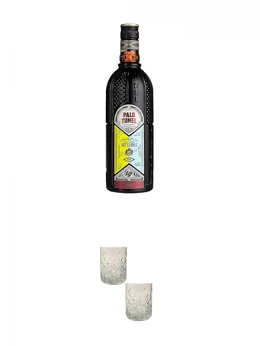 Antonio Nadal Licor PALO von Tunel aus Mallorca 0,7 Liter + Rum Gläser 2 Stück von 1a Schiefer