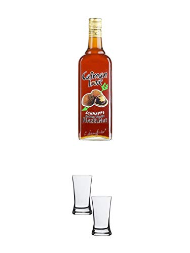 Antonio Nadal Love Hazelnut Mallorca 0,7 Liter + Stölzle Shotglas/Stamper 2 Stück 2050021 von 1a Schiefer