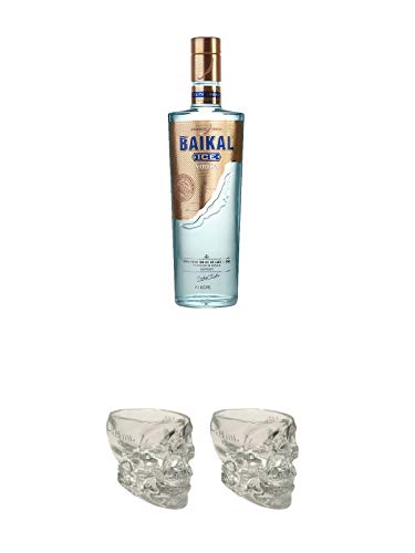Baikal - ICE - Vodka 0,7 Liter + Crystal Head Totenkopf aus Glas 1 Stück 29 ml + Crystal Head Totenkopf aus Glas 1 Stück 29 ml von 1a Schiefer