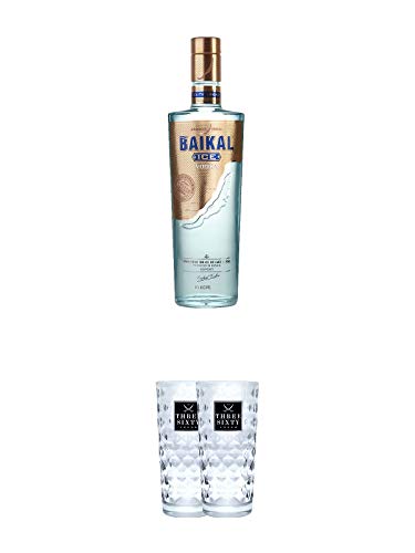 Baikal - ICE - Vodka 0,7 Liter + Three Sixty Vodka Gläser 2 Stück von 1a Schiefer