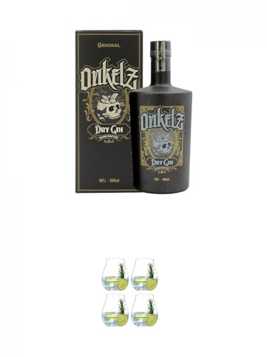 Böhse Onkelz Dry Gin in GP 0,5 Liter + Gin Tonic Glas - 5414/67 4er Set von 1a Schiefer