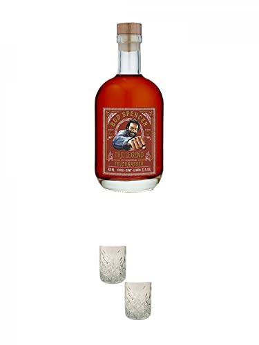 Bud Spencer Feuerwasser Chili-Zimt-Likör 0,7 Liter + Rum Gläser 2 Stück von 1a Schiefer