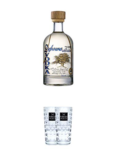 Debowa Vodka 0,7 Liter + Three Sixty Vodka Gläser 2 Stück von 1a Schiefer