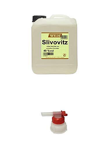 Elztalbrennerei Georg Weis Slivovitz 40% 10 Liter Kanister + Pumpe für Wikinger Met Kanister von 1a Schiefer