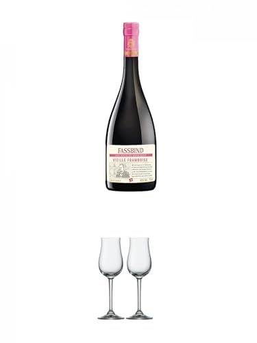 Fassbind Vieille Framboise alter Himbeerbrand 0,7 Liter + Stölzle Nosingglas für Destillate 2 Gläser - 2050030 von 1a Schiefer