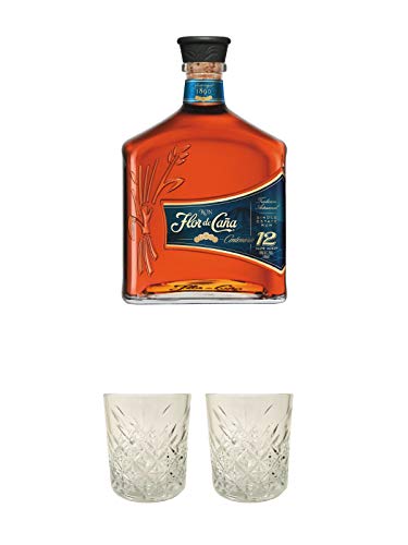 Flor de Cana Centenario 12 Jahre Nicaragua 0,7 Liter + Rum Glas 1 Stück + Rum Glas 1 Stück von 1a Schiefer