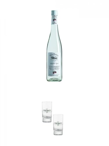 Hauser Tradition Himbeergeist 0,7 Liter + Freihofs Shot Glas 4cl 2 Stück von 1a Schiefer