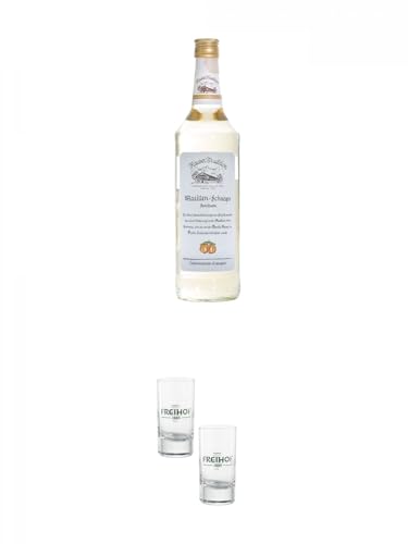 Hauser Tradition Marillen Schnaps 1,0 Liter + Freihofs Shot Glas 4cl 2 Stück von 1a Schiefer