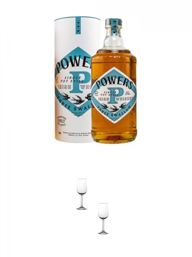 John Powers Three Swallow 0,7 Liter + Nosing Gläser Kelchglas 2 Stück von 1a Schiefer