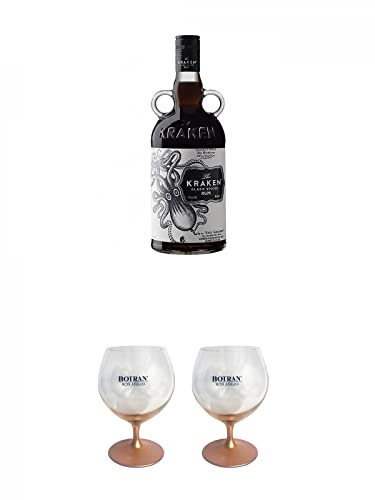 Kraken Black Spiced 0,7 Liter + Botran Rum Glas 1 Stück + Botran Rum Glas 1 Stück von 1a Schiefer