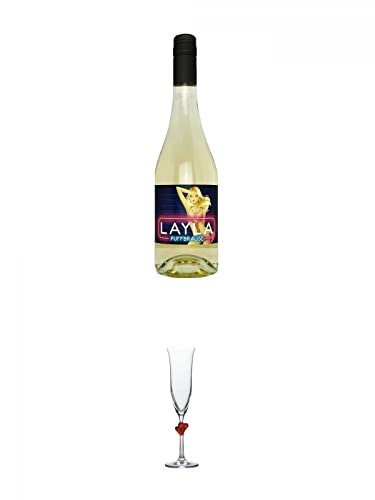 LAYLA Puffbrause Secco trocken 10% 0,75 Liter + Stölzle L'Amour Sektkelch rotes Herz - 3886207 von 1a Schiefer