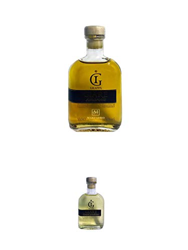 Marzadro Grappa GIARE Amarone 0,1 Liter + Marzadro Grappa GIARE Gewürztraminer 0,1 Liter von 1a Schiefer