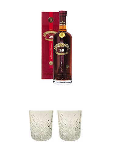 Ron Centenario 20 Solera Fundacion Costa Rica 0,7 Liter + Rum Glas 1 Stück + Rum Glas 1 Stück von 1a Schiefer